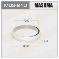Кольцо уплотнительное глушителя 70x85x13 MASUMA PPR M245 1422883828 MOS-210