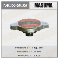 Крышка радиатора 1.1 kg/cm2 MASUMA Mazda 323 (BJ) 6 Хэтчбек 1.4 16V 73 л.с. 1998 – 2001 MOX-202 SFXQ MS