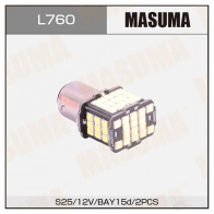 Лампа светодиодная P21/5W (BAY15d, S25) 12V 21/5W BAY15d (LED) двухконтактные MASUMA L760 P6 5GV 1439694021