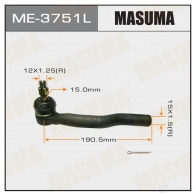 Наконечник рулевой MASUMA ME-3751L Toyota Highlander (U20) 1 Кроссовер 2.4 (ACU20) 156 л.с. 2000 – 2007 G0D ZI5 4560116681082