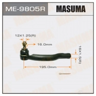 Наконечник рулевой MASUMA ME-9805R 4560116681839 X6M8U 9 1422882547