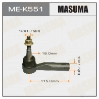 Наконечник рулевой MASUMA 1422882536 PC ZCF ME-K551 4560116683307