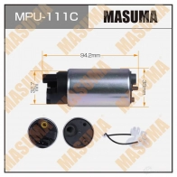 Насос топливный 100L/h, 2kg/cm2 сетка MPU-053, графитовый коллектор MASUMA GJBV 7FO 1439698577 MPU-111C