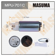 Насос топливный 100L/h, 3kg/cm2 сетка MPU-001, графитовый коллектор MASUMA 1439698598 F5I ES4Q MPU-701C