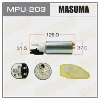 Насос топливный 100L/h, 3kg/cm2 сетка MPU-025 MASUMA MPU-203 1422884614 YIPW ECK