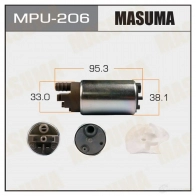 Насос топливный 110L/h, 3kg/cm2 сетка MPU-030 MASUMA MPU-206 1422884612 H8V5ZX S