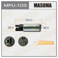 Насос топливный 150L/h, 3kg/cm2, сетка MPU-002, графитовый коллектор MASUMA 1422884647 MPU-103 UY MMD