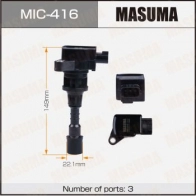 Катушка зажигания MASUMA MIC-416 Mazda 5 (CR) 2 Минивэн 1.8 116 л.с. 2005 – 2010 QYHZB S