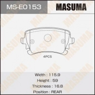 Колодки тормозные дисковые MASUMA RG BF92U MS-E0153 1440255542