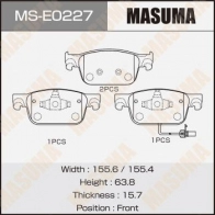 Колодки тормозные дисковые MASUMA MS-E0227 1440255545 U QM4PFR