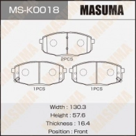 Колодки тормозные дисковые MASUMA 1440255547 EXS ZYAH MS-K0018