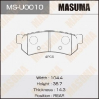 Колодки тормозные дисковые MASUMA 1440255554 MS-U0010 49GO S