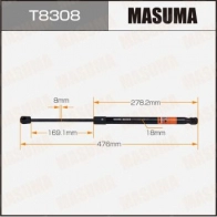 Упор газовый багажника MASUMA T8308 533 BB 1440255820