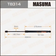 Упор газовый багажника MASUMA 1440255826 T8314 9D SS4