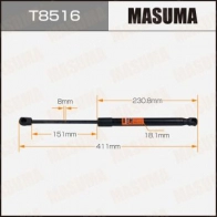 Упор газовый багажника MASUMA T8516 1440255850 MNGB 12