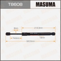 Упор газовый багажника MASUMA T8608 M798 61 1440255861