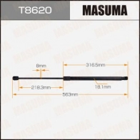 Упор газовый капота MASUMA 8C 756JB T8620 Opel Astra (H) 3 Универсал 1.9 CDTI (L35) 120 л.с. 2005 – 2010
