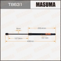 Упор газовый багажника MASUMA T8631 Opel Astra (H) 3 Универсал 2.0 Turbo (L35) 200 л.с. 2004 – 2010 9HGN 0KQ