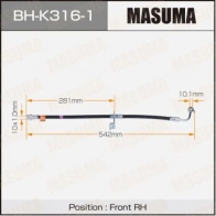 Шланг тормозной MASUMA 02CSR 5 1440256023 BH-K316-1