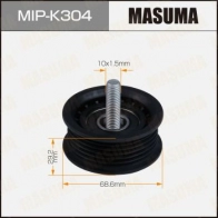 Ролик обводной приводного ремня MASUMA MIP-K304 1440256268 JFXZ 1S