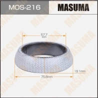 Кольцо уплотнительное глушителя 57.7x75.8x19.1 MASUMA 1440256351 MOS-216 7U3T 46