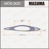 Прокладка глушителя 56.3x129.5x1.1 MASUMA 0TK11 8Z 1440256353 MOS-300