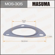 Прокладка глушителя 53.6x94.2x1.1 MASUMA MOS-305 TV3 A4 1440256358