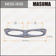 Прокладка глушителя 49x49x143.3x2.3 MASUMA MOS-306 Subaru Legacy (BD, BG) 2 1993 – 1998 FFJMEW R
