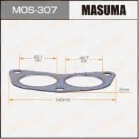 Прокладка глушителя 49.1x48.7x142x2 MASUMA MOS-307 1440256360 X HBUQ5