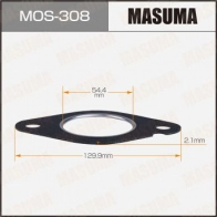 Прокладка глушителя 54.4x129.9x2.1 MASUMA Subaru Impreza (GD) 2 Седан 2.0 WRx Turbo AWD (GDA) 218 л.с. 2000 – 2005 MOS-308 B D21U