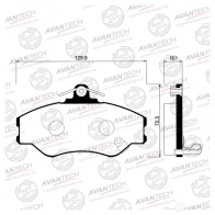 Дисковые тормозные колодки (противоскрипная пластина в компл.) AVANTECH 1420571660 E L9I6 AV064