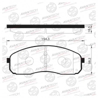 Дисковые тормозные колодки (противоскрипная пластина в компл.) AVANTECH AV172 S0ZP XS 1439704410