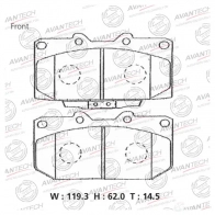 Дисковые тормозные колодки (противоскрипная пластина в компл.) AVANTECH A7 OZDO 1420571178 AV259