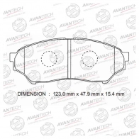 Дисковые тормозные колодки (противоскрипная пластина в компл.) AVANTECH AV446 W2I IAO 1420571233