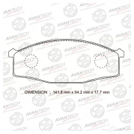 Дисковые тормозные колодки (противоскрипная пластина в компл.) AVANTECH AV724 0CK TOI 1420571269