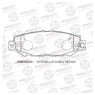 Дисковые тормозные колодки (противоскрипная пластина в компл.) AVANTECH AV815 1420571299 0K6QPF N