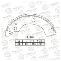 Барабанные тормозные колодки AVANTECH AVS0208 ZLCNZY T 1420569165