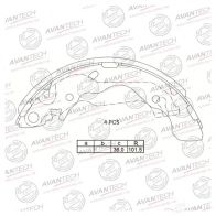 Барабанные тормозные колодки AVANTECH Q CRCLW AVS1002 1420569174