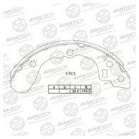 Барабанные тормозные колодки AVANTECH DUJD2 AV AVS1101 1420569219