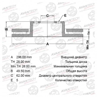 Тормозной диск AVANTECH JGD X1N 1420569707 BR0147S
