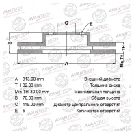 Тормозной диск передний левый (перфорированный)