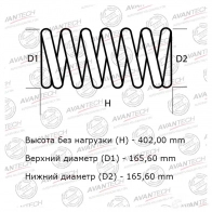 Комплект усиленных пружин подвески (2шт. В одной упаковке) AVANTECH HS0133F 1439704731 MV17 R