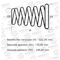 Усиленная пружина подвески одна шт AVANTECH 1439704704 HS0301R B9Q156 G