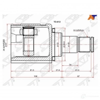 Шрус внутренний LH TOYOTA AVENSIS AZT250/CDT250 03-08/COROLLA VERSO AUR10/CUR10/ZNR1# 04-09 SAT TO-612 72AVA BE 1422829810