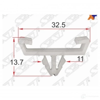 Клипса молдинга кузова VAG (1 шт.) SAT ST-M12258 FQB HNE6 1440546474