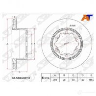 Диск тормозной зад MERCEDES SPRINTER 06-/VW CRAFTER 06- SAT ST-A9064230112 1422811852 4W QV1