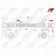 Шланг тормозной передний (Таиланд) TOYOTA HILUX 88-/REGIUS/TOURING HIACE RCH42 LH=RH SAT 2003 2 1422823635 ST-96950-33656