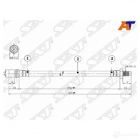 Шланг тормозной задний TOYOTA HIACE/REGIUSACE 89-/FR LITE/TOWN/MASTERACE 86- LH=RH