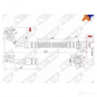 Шланг тормозной передний (Таиланд) TOYOTA LAND CRUISER 90-92 RH SAT ST-90947-02613 56HH7 H 1422822495