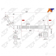 Шланг тормозной задний (Таиланд) TOYOTA EMINA/LUCIDA/PREVIA 90-99 LH=RH SAT ST-90947-02605 TZ 366A 1422823644